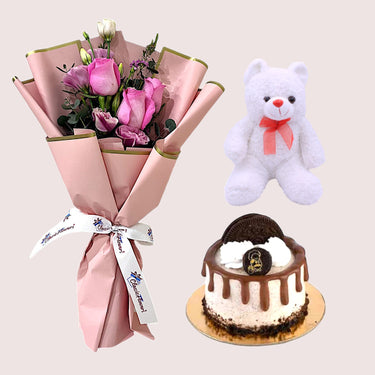 Cake & Flowers Combo